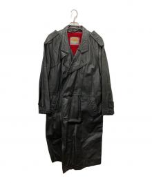 INTERMEZZO（インターメッツォ）の古着「レザートレンチコート」｜ブラック
