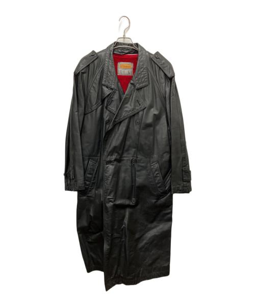 INTERMEZZO（インターメッツォ）INTERMEZZO (インターメッツォ) レザートレンチコート ブラック サイズ:Lの古着・服飾アイテム
