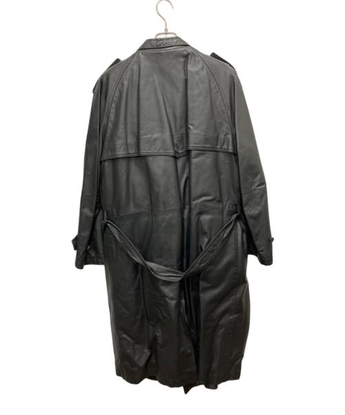 INTERMEZZO（インターメッツォ）INTERMEZZO (インターメッツォ) レザートレンチコート ブラック サイズ:Lの古着・服飾アイテム
