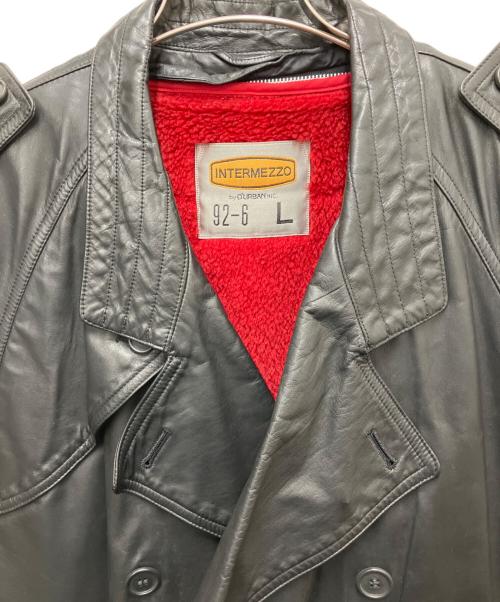 INTERMEZZO（インターメッツォ）INTERMEZZO (インターメッツォ) レザートレンチコート ブラック サイズ:Lの古着・服飾アイテム