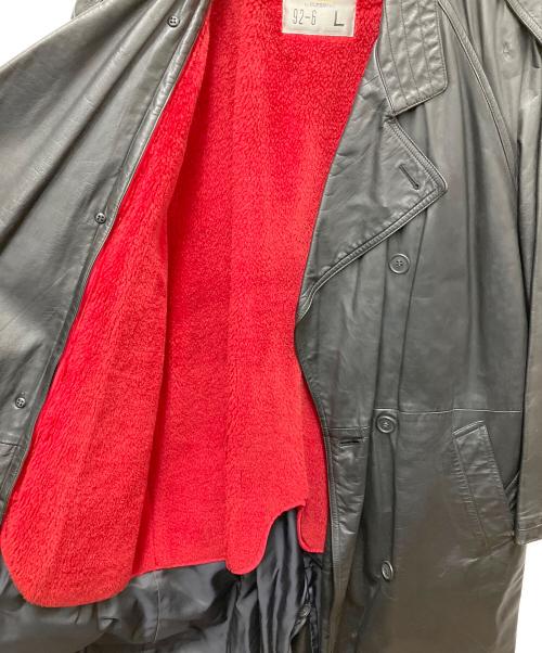 INTERMEZZO（インターメッツォ）INTERMEZZO (インターメッツォ) レザートレンチコート ブラック サイズ:Lの古着・服飾アイテム