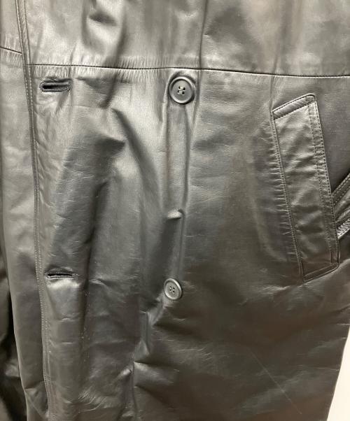 INTERMEZZO（インターメッツォ）INTERMEZZO (インターメッツォ) レザートレンチコート ブラック サイズ:Lの古着・服飾アイテム