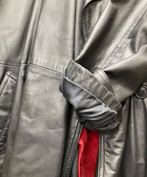 INTERMEZZO（インターメッツォ）INTERMEZZO (インターメッツォ) レザートレンチコート ブラック サイズ:Lの古着・服飾アイテム