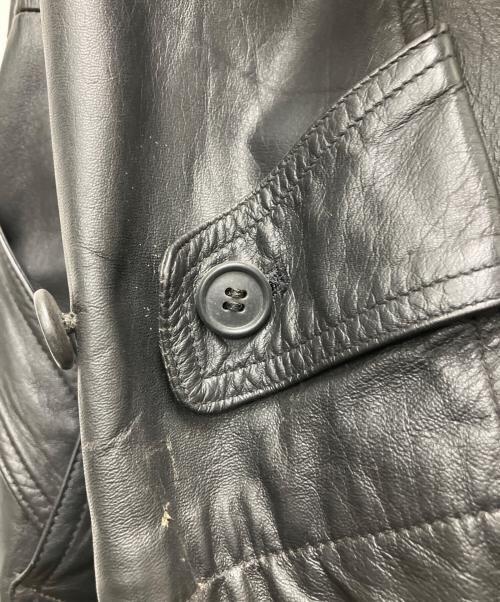 INTERMEZZO（インターメッツォ）INTERMEZZO (インターメッツォ) レザートレンチコート ブラック サイズ:Lの古着・服飾アイテム