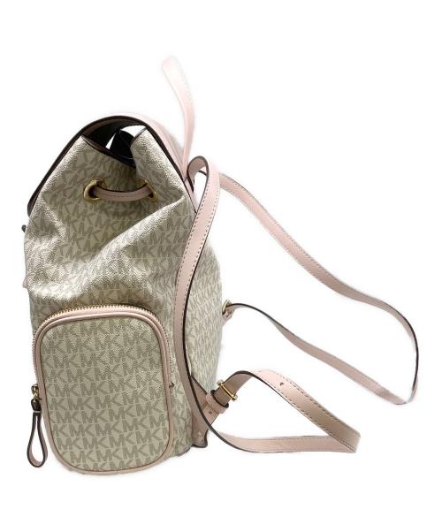 MICHAEL KORS（マイケル・コース）MICHAEL KORS (マイケル・コース) リュック ベージュ×ピンクの古着・服飾アイテム