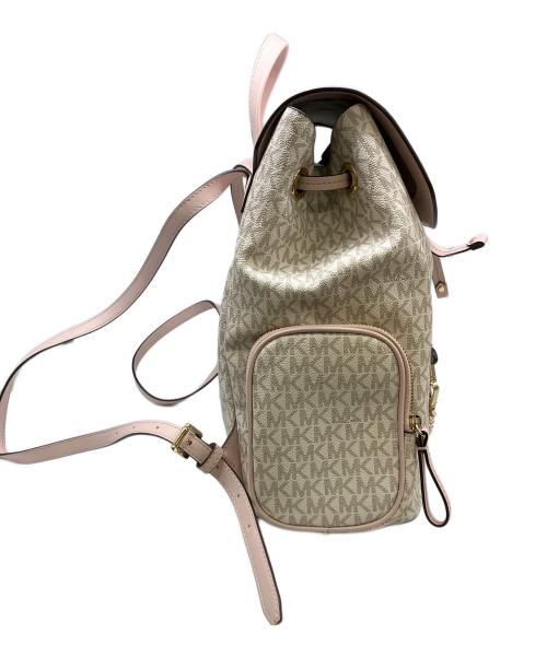 MICHAEL KORS（マイケル・コース）MICHAEL KORS (マイケル・コース) リュック ベージュ×ピンクの古着・服飾アイテム