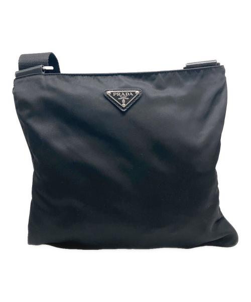PRADA（プラダ）PRADA (プラダ) ナイロンショルダーバッグ ブラックの古着・服飾アイテム
