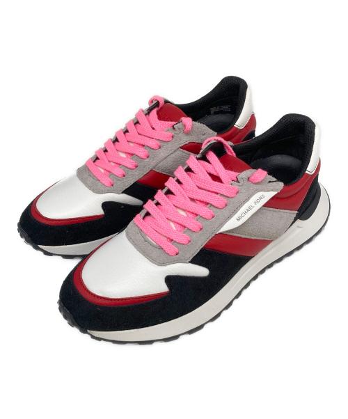 MICHAEL KORS（マイケル・コース）MICHAEL KORS (マイケル・コース) ローカットスニーカー ブラック×レッド サイズ:US8（約26.0㎝）の古着・服飾アイテム