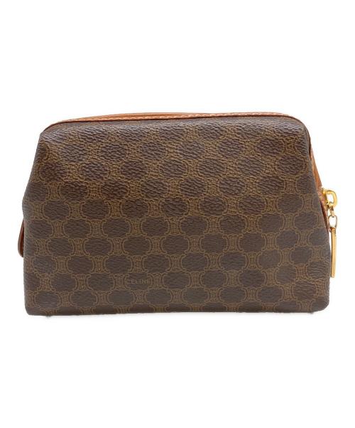 CELINE（セリーヌ）CELINE (セリーヌ) ポーチ マカダム柄 ブラウンの古着・服飾アイテム