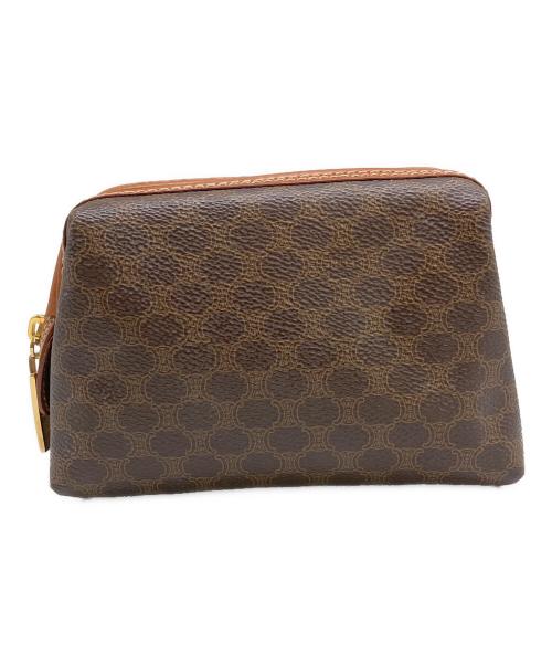 CELINE（セリーヌ）CELINE (セリーヌ) ポーチ マカダム柄 ブラウンの古着・服飾アイテム