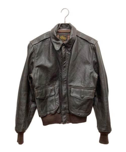 VANSON（バンソン）VANSON (バンソン) A-2 レザージャケット ブラウン サイズ:SIZE 38（約Lサイズ相当）の古着・服飾アイテム