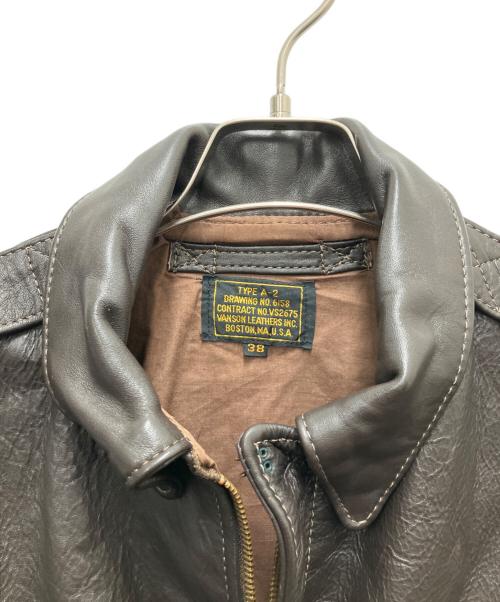 VANSON（バンソン）VANSON (バンソン) A-2 レザージャケット ブラウン サイズ:SIZE 38（約Lサイズ相当）の古着・服飾アイテム