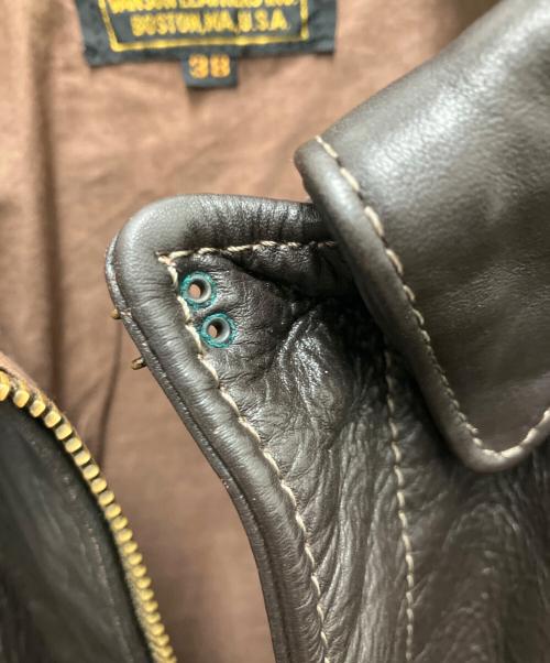 VANSON（バンソン）VANSON (バンソン) A-2 レザージャケット ブラウン サイズ:SIZE 38（約Lサイズ相当）の古着・服飾アイテム