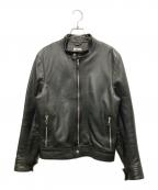 EMMETIエンメティ）の古着「ラムレザーシングルライダースジャケット」｜ブラック