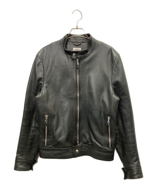 EMMETI（エンメティ）EMMETI (エンメティ) ラムレザーシングルライダースジャケット ブラック サイズ:44の古着・服飾アイテム