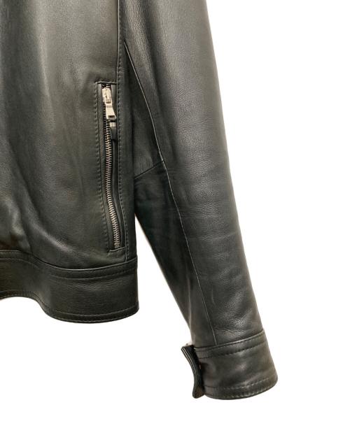 EMMETI（エンメティ）EMMETI (エンメティ) ラムレザーシングルライダースジャケット ブラック サイズ:44の古着・服飾アイテム