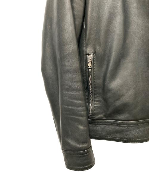 EMMETI（エンメティ）EMMETI (エンメティ) ラムレザーシングルライダースジャケット ブラック サイズ:44の古着・服飾アイテム