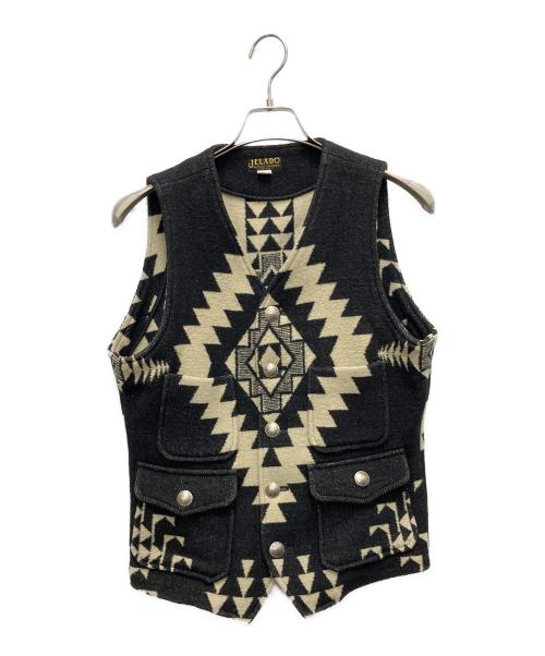 JELADO（ジェラード）JELADO (ジェラード) ウールベスト ベージュ×ブラック サイズ:SIZE 38の古着・服飾アイテム