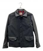 DUFFERダファー）の古着「切替レザージャケット」｜ブラック