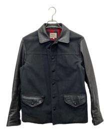 DUFFER（ダファー）の古着「切替レザージャケット」｜ブラック