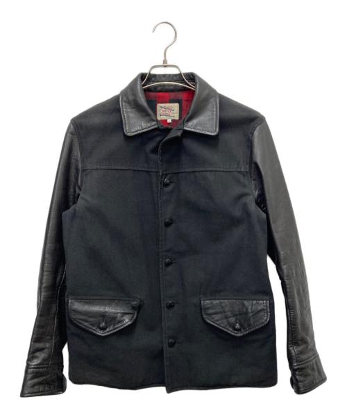 DUFFER（ダファー）DUFFER (ダファー) 切替レザージャケット ブラック サイズ:SIZE Lの古着・服飾アイテム