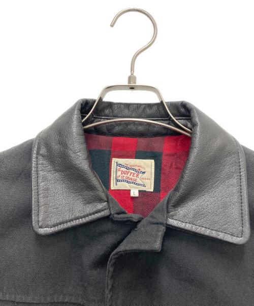 DUFFER（ダファー）DUFFER (ダファー) 切替レザージャケット ブラック サイズ:SIZE Lの古着・服飾アイテム
