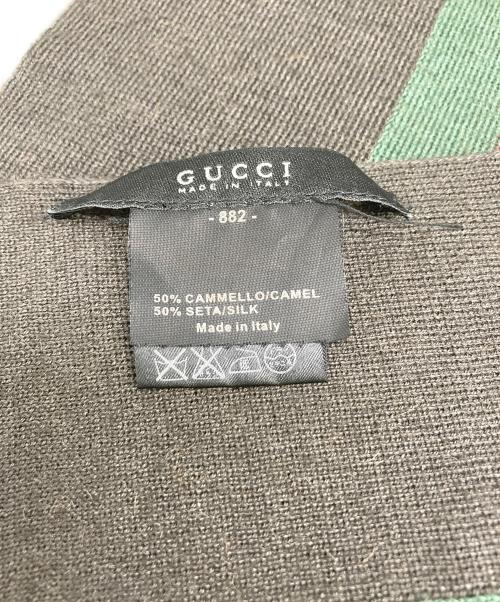 GUCCI（グッチ）GUCCI (グッチ) マフラー シェリーライン グレーの古着・服飾アイテム