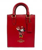 COACH×DISNEYコーチ×ディズニー）の古着「ショルダーバッグ ノース／サウス ミニ トート / ミニーマウス」｜レッド