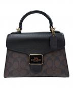 COACHコーチ）の古着「ショルダーバッグ ペッパー サッチェル シグネチャー」｜ブラック