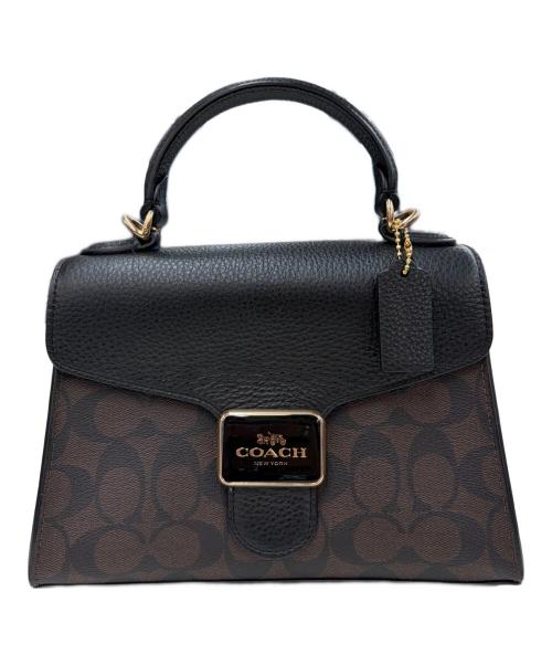 COACH（コーチ）COACH (コーチ) ショルダーバッグ ペッパー サッチェル シグネチャー ブラックの古着・服飾アイテム