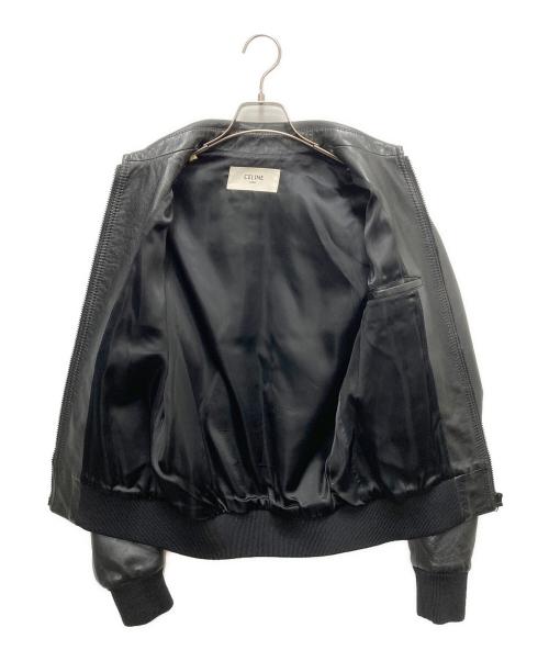 CELINE（セリーヌ）CELINE (セリーヌ) ラムレザージャケット ブラック サイズ:44の古着・服飾アイテム