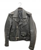 FREEDOMフリーダム）の古着「レザーライダースジャケット」｜ブラック