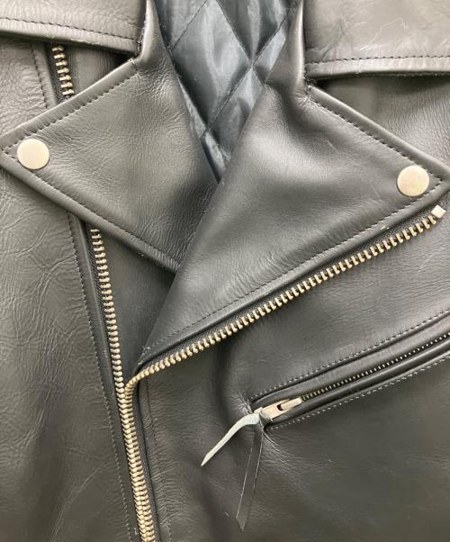 FREEDOM（フリーダム）FREEDOM (フリーダム) レザーライダースジャケット ブラック サイズ:SIZE 44の古着・服飾アイテム