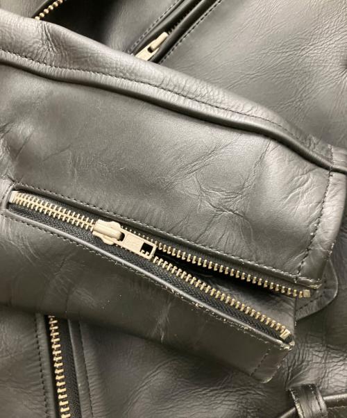 FREEDOM（フリーダム）FREEDOM (フリーダム) レザーライダースジャケット ブラック サイズ:SIZE 44の古着・服飾アイテム