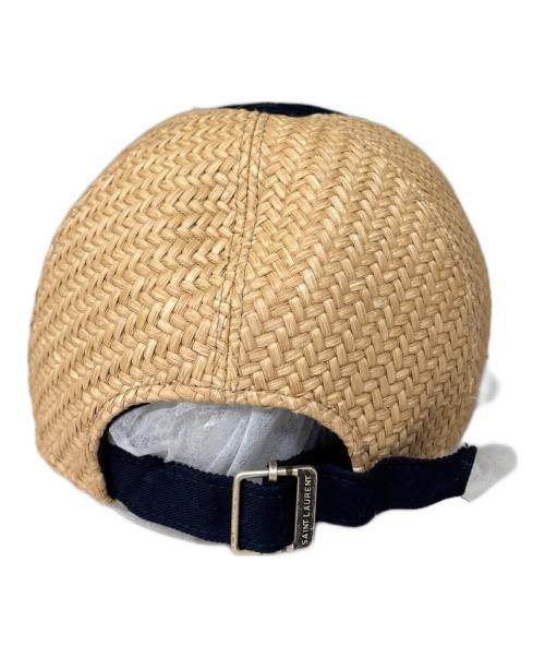 Saint Laurent Paris（サンローランパリ）Saint Laurent Paris (サンローランパリ) ベースボールキャップ アイボリー×ネイビーの古着・服飾アイテム