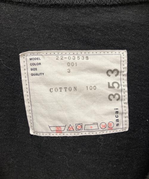 sacai（サカイ）sacai (サカイ) 半袖カットソー ブラック サイズ:SIZE 3の古着・服飾アイテム