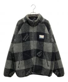 HUMAN MADE（ヒューマンメイド）の古着「 CHECK BOA FLEECE JACKET（チェック　ボア　フリースジャケット）」｜ブラック×グレー