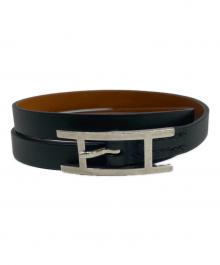 HERMES（エルメス）の古着「レザーブレスレット」｜ブラック