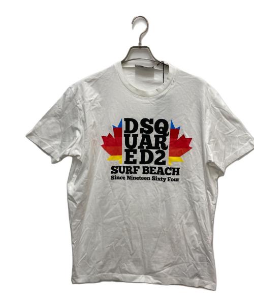 DSQUARED2（ディースクエアード）DSQUARED2 (ディースクエアード) 半袖カットソー ホワイト サイズ:XXLの古着・服飾アイテム