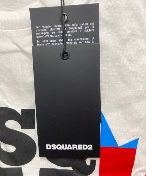 DSQUARED2（ディースクエアード）DSQUARED2 (ディースクエアード) 半袖カットソー ホワイト サイズ:XXLの古着・服飾アイテム