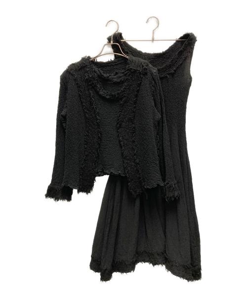 me ISSEY MIYAKE（ミーイッセイ ミヤケ）me ISSEY MIYAKE (ミーイッセイ ミヤケ) セットアップ3点セット ブラック サイズ:不明(記載なし)の古着・服飾アイテム