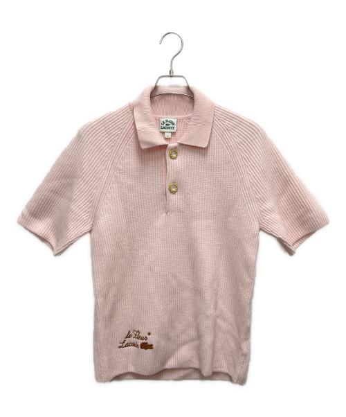 LACOSTE（ラコステ）LACOSTE (ラコステ) le FLEUR (ル フルール) アルパカウールニットポロシャツ ピンク サイズ:SIZE Mの古着・服飾アイテム