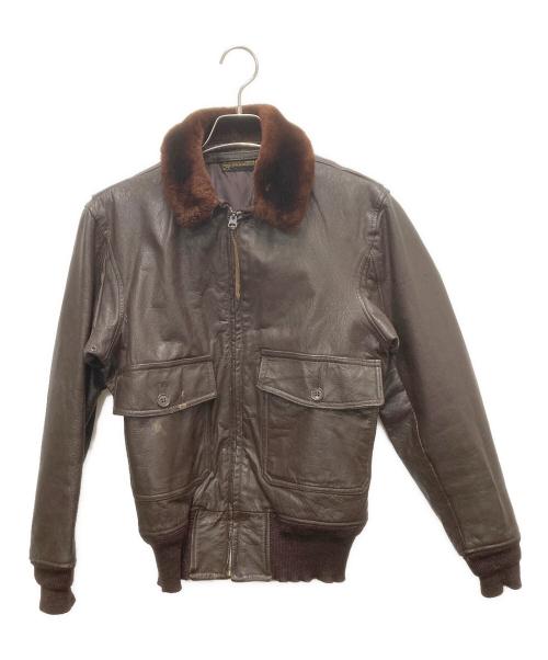 U.S NAVY（ユーエスネイビー）U.S NAVY (ユーエスネイビー) G-1レザーフライトジャケット ブラウン サイズ:SIZE 36の古着・服飾アイテム