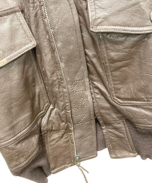 U.S NAVY（ユーエスネイビー）U.S NAVY (ユーエスネイビー) G-1レザーフライトジャケット ブラウン サイズ:SIZE 36の古着・服飾アイテム