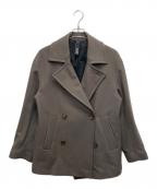 HEVOイーヴォ）の古着「ウールナイロンソフトメルトンピーコート」｜オリーブ