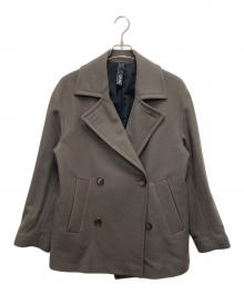 HEVO（イーヴォ）の古着「ウールナイロンソフトメルトンピーコート」｜オリーブ