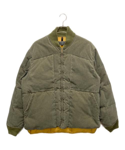 Rocky Mountain FeatherBed（ロッキーマウンテンフェザーベッド）Rocky Mountain FeatherBed (ロッキーマウンテンフェザーベッド) コーデュロイダウンジャケット グレー×イエロー サイズ:SIZE XLの古着・服飾アイテム