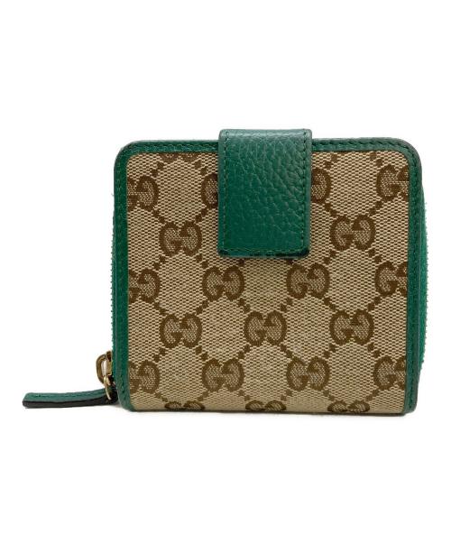 GUCCI（グッチ）GUCCI (グッチ) ラウンドファスナー財布 ベージュの古着・服飾アイテム