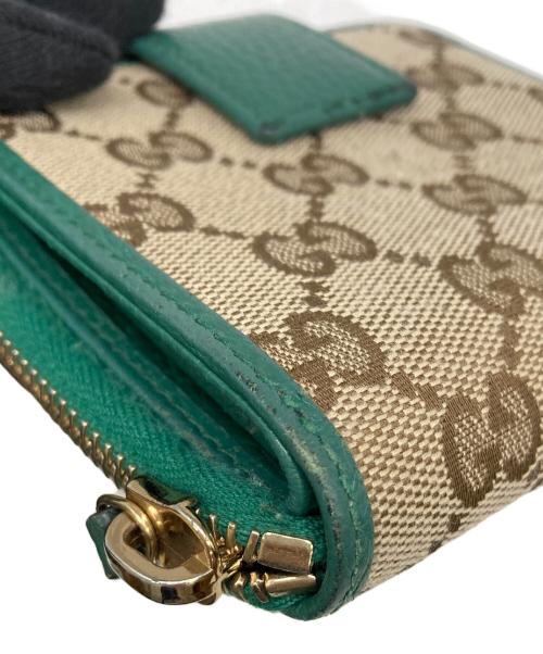 GUCCI（グッチ）GUCCI (グッチ) ラウンドファスナー財布 ベージュの古着・服飾アイテム