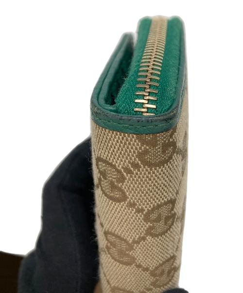 GUCCI（グッチ）GUCCI (グッチ) ラウンドファスナー財布 ベージュの古着・服飾アイテム